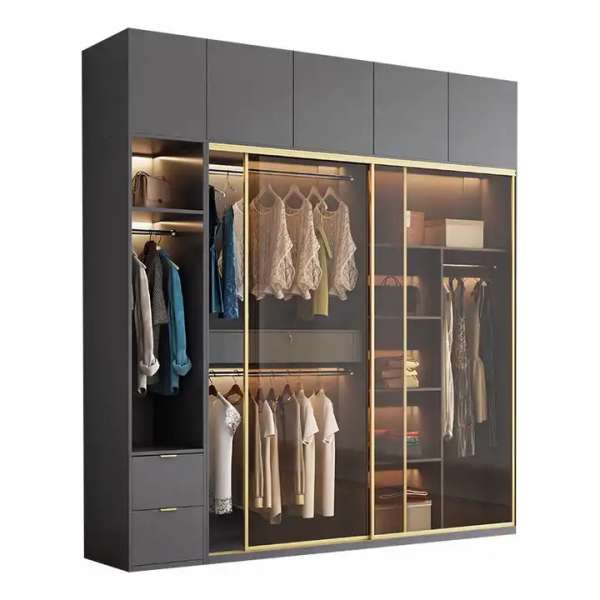 Tủ cánh kính cường lực kết hợp gỗ MDF cốt xanh chống ẩm QA140